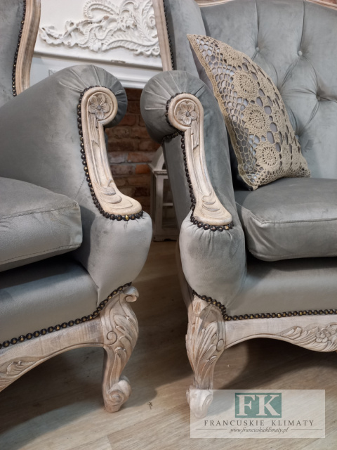*FRANCUSKI KPL. SOFA + 2 FOTELE antyczne drewno plusz *FRANCUSKI KPL. SOFA + 2 FOTELE antyczne drewno plusz