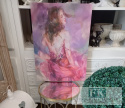 OBRAZ NA PŁÓTNIE 45X60 cm DZIEWCZYNA W RÓŻU