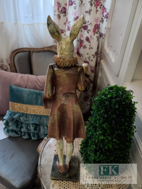 KRÓLIK Z ZEGAREM FIGURA ZAJĄC 59 CM