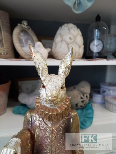 KRÓLIK Z ZEGAREM FIGURA ZAJĄC 59 CM