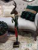 FIGURA z zegarem 72 cm !! renifer , jeleń , jelonek FIGURA z zegarem 72 cm !! renifer , jeleń , jelonek