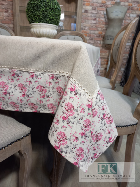PROMOCJA ! OBRUS 150X350 natura kwiaty koronka len PROMOCJA ! OBRUS 150X350 natura kwiaty koronka len