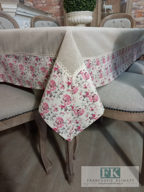 PROMOCJA ! OBRUS 150X350 natura kwiaty koronka len PROMOCJA ! OBRUS 150X350 natura kwiaty koronka len