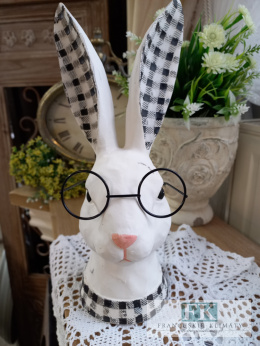 CUDOWNA FIGURA KRÓLIK zając W OKULARACH 28 CM