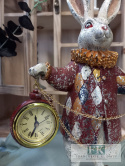 KRÓLIK Z ZEGAREM FIGURA ZAJĄC 30 CM