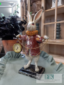 KRÓLIK Z ZEGAREM FIGURA ZAJĄC 30 CM