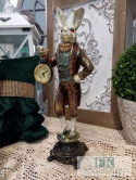 KRÓLIK Z ZEGAREM FIGURA ZAJĄC 43  CM