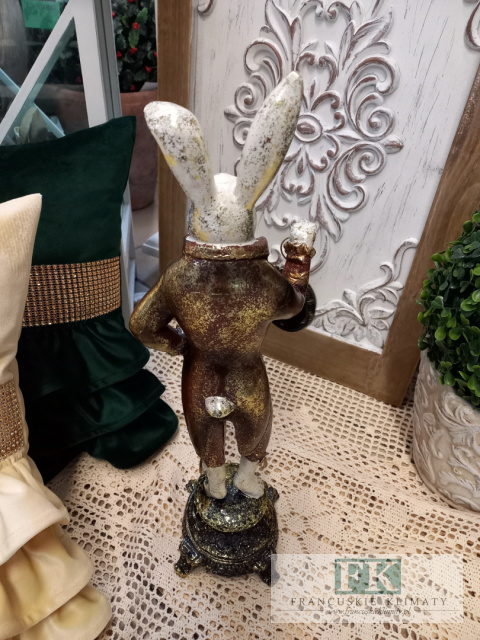 KRÓLIK Z ZEGAREM FIGURA ZAJĄC 43  CM