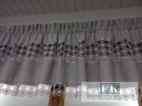 LAMBREKIN zazdrostka 300/65 TKANINA ZASŁONOWA , GIPIURA SZARA PROWANSJA LAMBREKIN zazdrostka 300/65 TKANINA ZASŁONOWA , GIPIURA SZARA PROWANSJA