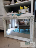LUSTRO POZIOME 107 x 86 W BIAŁEJ OZDOBNEJ RAMIE VINTAGE, SHABBY LUSTRO POZIOME 107 x 86 W BIAŁEJ OZDOBNEJ RAMIE VINTAGE, SHABBY