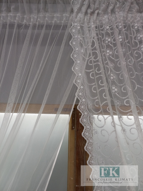 FIRANA PODWIĄZYWANA ANIA 160/420 , TIUL HAFT, SHABBY , VINTAGE , RETRO