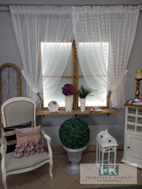 FIRANA PODWIĄZYWANA ANIA 160/420 , TIUL HAFT, SHABBY , VINTAGE , RETRO