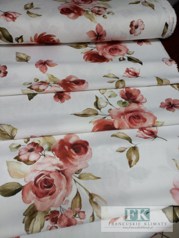 MATERIAŁ KWIATY 145 szer KWIATY PROWANSJA , SHABBY