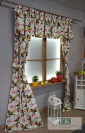 PIĘKNY WIOSENNY KOMPLET ,, PTAKI " ZASŁONY + LAMBREKIN 140\250 cm PIĘKNY WIOSENNY KOMPLET ,, PTAKI " ZASŁONY + LAMBREKIN 140\250 cm