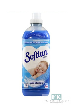 SOFTLAN ULTRA NIEBIESKI WINDFRISCH 40 PŁUKAŃ DLA DZIECI UKLTRA ORYGINALNA CHEMIA NIEMIECKA , PŁYŃ DO PUKANIA TKANIN