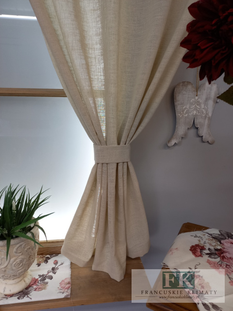 PRZEPIĘKNY KOMPLET NATURA Z FALBANKĄ 2X 160/100 PROWASJA,SHABBY ,VINTAGE