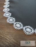 BIEŻNIK GIPIURA 120/ 50 CM SZARY z BIAŁĄ GIPIURĄ PROWANSJA SHABBY CHIC VINTAGE BIEŻNIK GIPIURA 120/ 50 CM SZARY z BIAŁĄ GIPIURĄ PROWANSJA SHABBY CHIC VINTAGE