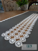 BIEŻNIK GIPIURA 120/ 50 CM SZARY z BIAŁĄ GIPIURĄ PROWANSJA SHABBY CHIC VINTAGE BIEŻNIK GIPIURA 120/ 50 CM SZARY z BIAŁĄ GIPIURĄ PROWANSJA SHABBY CHIC VINTAGE