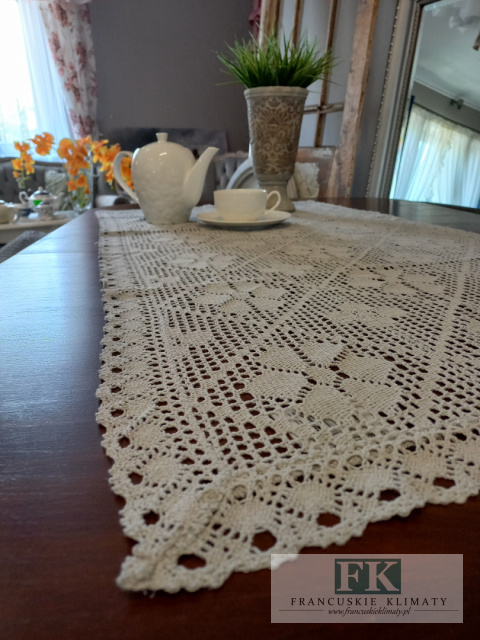 BIEŻNIK NICIANY , LICHWA SZYDEŁKO 60/120 BAWEŁNA tkany klockowo SZYDEŁKOWY