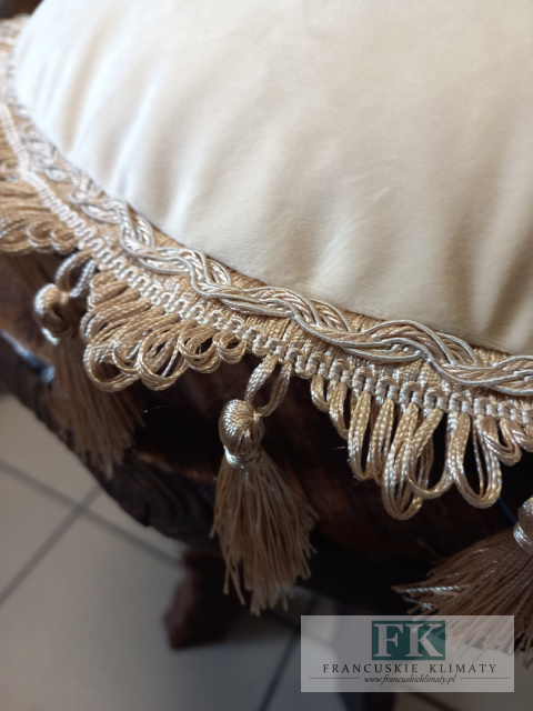 EKSLUZYWNA PODUSZKA fi 50 CM KREM, VELVET welwet chwosty EKSLUZYWNA PODUSZKA fi 50 CM KREM, VELVET welwet chwosty