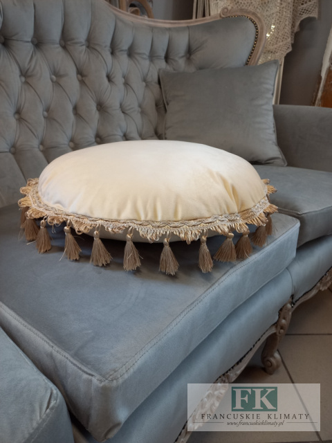 EKSLUZYWNA PODUSZKA fi 50 CM KREM, VELVET welwet chwosty EKSLUZYWNA PODUSZKA fi 50 CM KREM, VELVET welwet chwosty