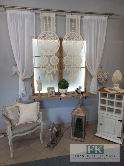 KPL. FIRANA PODWIĄZYWANA + 2 ŁAPACZE SNÓW PANEL KREM wys: 160 LOFT, BOHO KPL. FIRANA PODWIĄZYWANA + 2 ŁAPACZE SNÓW PANEL KREM wys: 160 LOFT, BOHO
