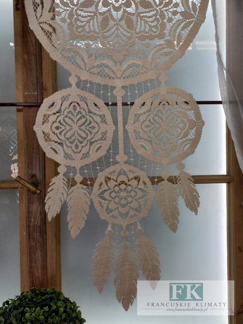 KPL. FIRANA PODWIĄZYWANA + 2 ŁAPACZE SNÓW PANEL KREM wys: 160 LOFT, BOHO KPL. FIRANA PODWIĄZYWANA + 2 ŁAPACZE SNÓW PANEL KREM wys: 160 LOFT, BOHO