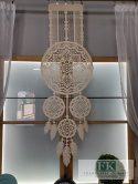 KPL. FIRANA PODWIĄZYWANA + ŁAPACZ SNÓW PANEL KREM wys: 160 LOFT, BOHO KPL. FIRANA PODWIĄZYWANA + ŁAPACZ SNÓW PANEL KREM wys: 160 LOFT, BOHO