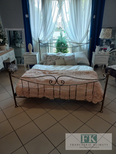 ŁÓŻKO ze stelażem 160 x 200 KUTE METAL ZŁOTO ANTYCZNE ŁÓŻKO ze stelażem 160 x 200 KUTE METAL ZŁOTO ANTYCZNE