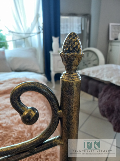ŁÓŻKO ze stelażem 160 x 200 KUTE METAL ZŁOTO ANTYCZNE ŁÓŻKO ze stelażem 160 x 200 KUTE METAL ZŁOTO ANTYCZNE