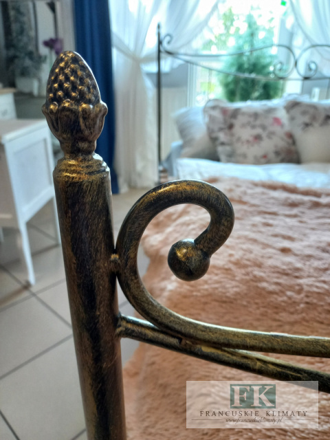 ŁÓŻKO ze stelażem 160 x 200 KUTE METAL ZŁOTO ANTYCZNE ŁÓŻKO ze stelażem 160 x 200 KUTE METAL ZŁOTO ANTYCZNE