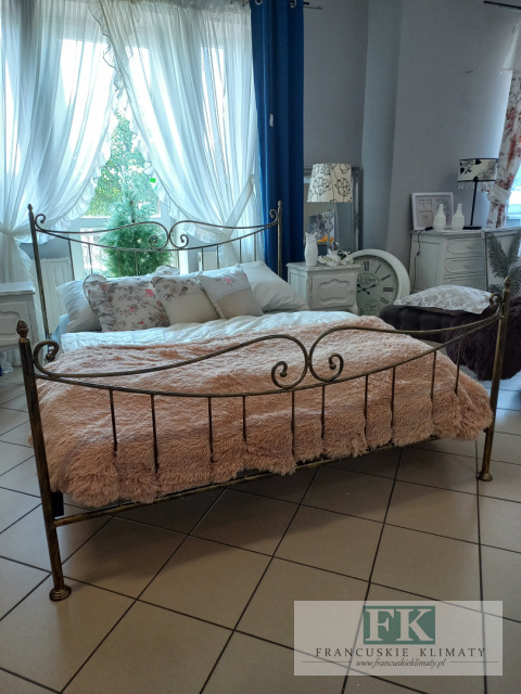 ŁÓŻKO ze stelażem 160 x 200 KUTE METAL ZŁOTO ANTYCZNE ŁÓŻKO ze stelażem 160 x 200 KUTE METAL ZŁOTO ANTYCZNE
