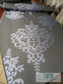 Materiał TKANINA ZASŁONOWA DWUSTRONNA ORNAMENT 180 CM , SZARY , STAL niebieski jasny odcień Materiał TKANINA ZASŁONOWA DWUSTRONNA ORNAMENT 180 CM , SZARY , STAL niebieski jasny odcień