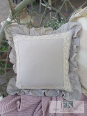 POSZEWKA 50x50cm beż ( na jaśka 40 x 40cm ) FALBANY KORONKA STYL FRANCUSKI SIELANKA VITANGE RETRO POSZEWKA 50x50cm beż ( na jaśka 40 x 40cm ) FALBANY KORONKA STYL FRANCUSKI SIELANKA VITANGE RETRO