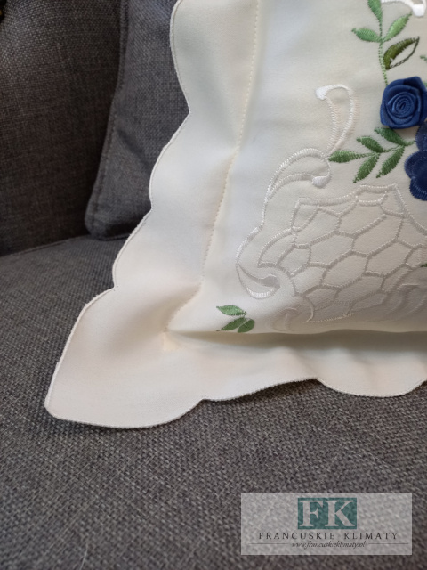 POSZEWKA DEKORACYJNA HAFT 40X40 SHABBY , PROWANSJA , VINTAGE