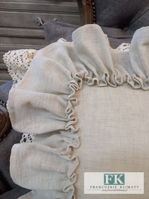 POSZEWKA NATURA PODWÓJNA FALBANA KORONKA ,PROWANSJA, SHABBY,CHIC