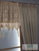 KPL KOMPLET NATURA ZASŁONY BOKI , LAMBREKIN SZYDEŁKO 140/160 x 2 , 200/60