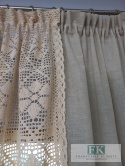 KPL KOMPLET NATURA ZASŁONY BOKI , LAMBREKIN SZYDEŁKO 140/160 x 2 , 200/60
