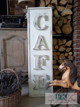 FRANCUSKI stary SZYLD 3 D napis CAFE 125 X 35 CM