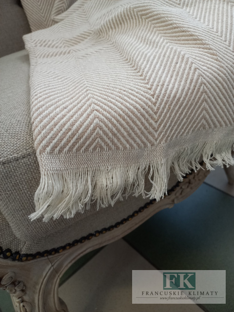 PLED 150X200 FRĘDZLE NARZUTA KOC BEŻOWY JODEŁKA BOHO PLED 150X200 FRĘDZLE NARZUTA KOC BEŻOWY JODEŁKA BOHO