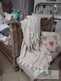 PLED DUŻY 200/230 NARZUTA KOC BEŻOWY JODEŁKA BOHO