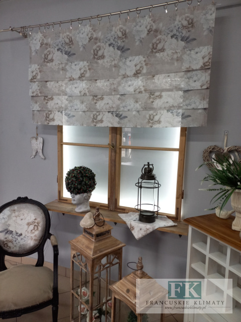 FIRANA PANEL a la ROLETKA RZYMSKA Z ZAKŁADKAMI 150/80 KWIATY PEONIA FIRANA PANEL a la ROLETKA RZYMSKA Z ZAKŁADKAMI 150/80 KWIATY PEONIA