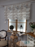 FIRANA PANEL a la ROLETKA RZYMSKA Z ZAKŁADKAMI 150/80 KWIATY PEONIA FIRANA PANEL a la ROLETKA RZYMSKA Z ZAKŁADKAMI 150/80 KWIATY PEONIA