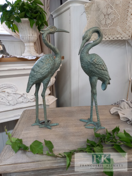 DUŻA FIGURA ŻURAW Z ŻELIWA 48 CM , DEKORACJA DO WNĘTRZ I OGRODÓW
