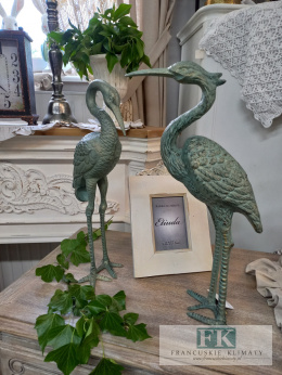 DUŻA FIGURA ŻURAW Z ŻELIWA 50 CM , DEKORACJA DO WNĘTRZ I OGRODÓW