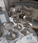 24 cm METAL ŚWIECZNIK dwustronny SREBRO FRANCUSKA LILIA 24 cm METAL ŚWIECZNIK dwustronny SREBRO FRANCUSKA LILIA