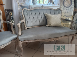 FRANCUSKA SOFA antyczne drewno PLUSZ