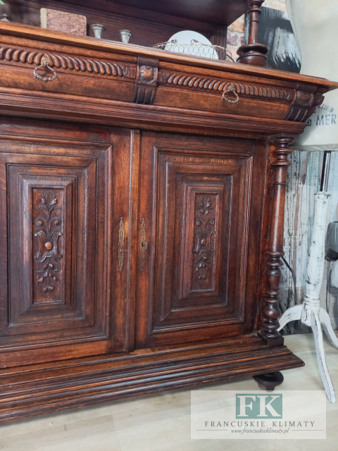 FRANCUSKI KREDENS 226cm dąb 150 lat unikat FRANCUSKI KREDENS 226cm dąb 150 lat unikat