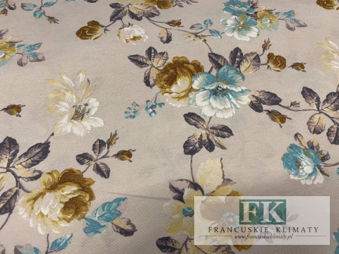 KUPON TKANINA 312 cm x 68 cm KWIATY BŁĘKIT OKAZJA KUPON TKANINA 312 cm x 68 cm KWIATY BŁĘKIT OKAZJA