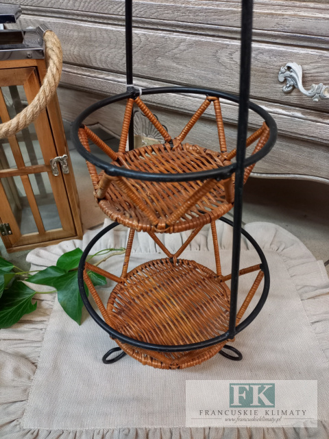 ETAŻERKA , STOJAK ,KWIETNIK 48 CM METAL KUTY RATTAN PLECIONKA ETAŻERKA , STOJAK ,KWIETNIK 48 CM METAL KUTY RATTAN PLECIONKA